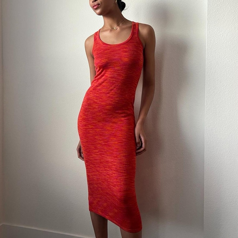 knit sunset midi tank dress